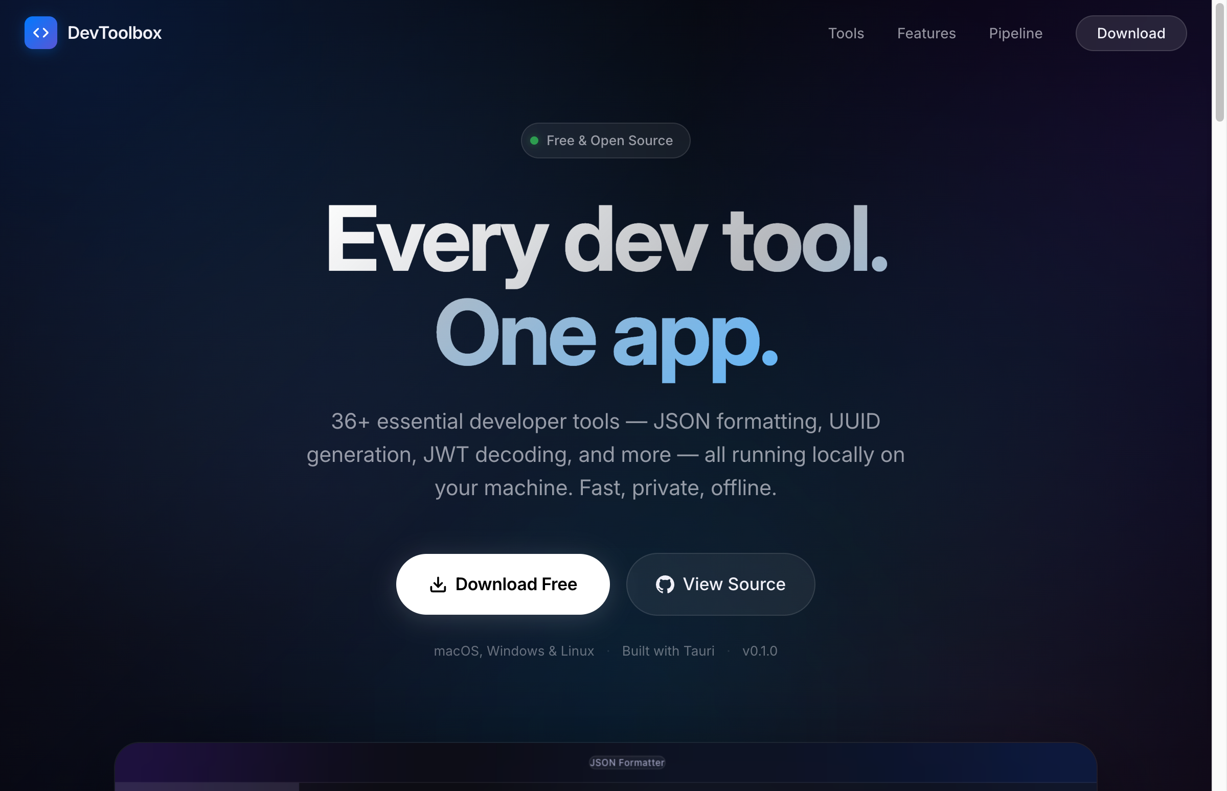 DevToolbox screenshot